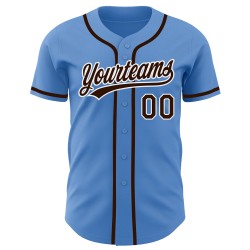 Baseball Custom Jersey Powder Authentic Braun-Weiß Blau Baseball Custom Jersey Powder Authentic Braun-Weiß Blau