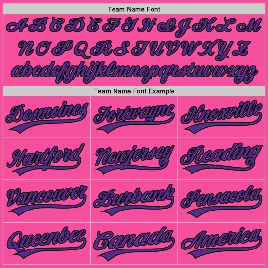 Baseball Authentic Custom Lila-Schwarz Trikot Pink