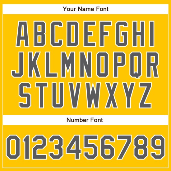 Authentisches, individuelles gelbes Baseball-Trikot Stahlgrau-Weiß