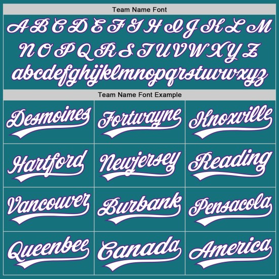 Custom Jersey Weiß-Lila Teal Authentic Baseball