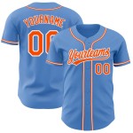 Benutzerdefiniertes Blau-Orange-Weißes Baseball-Puder-Trikot Authentic Benutzerdefiniertes Blau-Orange-Weißes Baseball-Puder-Trikot Authentic