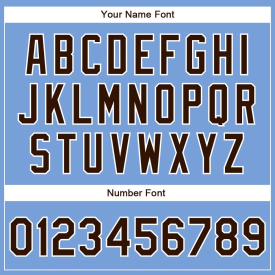 Baseball Custom Jersey Powder Authentic Braun-Weiß Blau Baseball Custom Jersey Powder Authentic Braun-Weiß Blau