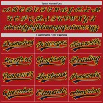 Marineblau-Gold Custom Red Authentic Baseballtrikot