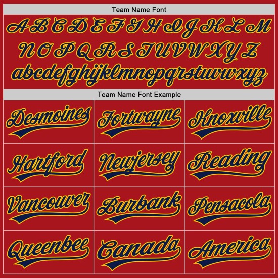 Marineblau-Gold Custom Red Authentic Baseballtrikot