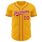 Jersey Authentic Baseball Rot-Weiß Custom Gold Jersey Authentic Baseball Rot-Weiß Custom Gold