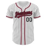 Nadelstreifen Baseball Schwarz Authentic Weiß Custom Crimson Jersey Nadelstreifen Baseball Schwarz Authentic Weiß Custom Crimson Jersey