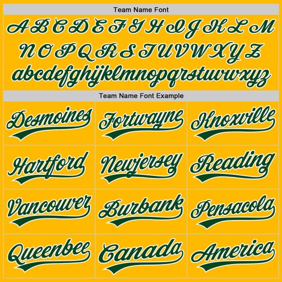 Grün-Weiß Authentic Gold Custom Baseball Jersey