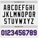 Authentisches Lila Baseball-Trikot mit weißen Nadelstreifen und schwarzem Authentisches Lila Baseball-Trikot mit weißen Nadelstreifen und schwarzem