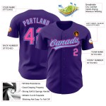 Pink-Light Jersey Custom Baseball Authentic Lila Blau