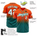 Jersey Fade Weiß-Teal Custom Authentic Orange Fashion Baseball Jersey Fade Weiß-Teal Custom Authentic Orange Fashion Baseball
