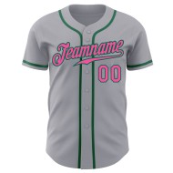 Baseball Grün Jersey Pink-Kelly Grau Authentic Custom