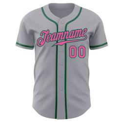 Baseball Grün Jersey Pink-Kelly Grau Authentic Custom