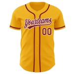 Baseball Crimson-Weißgold Authentic Custom Jersey