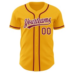 Baseball Crimson-Weißgold Authentic Custom Jersey