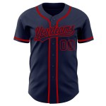 Authentisches Marineblaues Trikot Marineblau-Rot Custom Baseball Authentisches Marineblaues Trikot Marineblau-Rot Custom Baseball