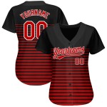 Muster Authentische 3D Design Rot-Weiß Custom Jersey Schwarz Baseball Muster Authentische 3D Design Rot-Weiß Custom Jersey Schwarz Baseball