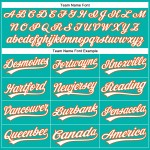 Authentisches Weiß-Orange Custom Jersey Baseball Aqua Authentisches Weiß-Orange Custom Jersey Baseball Aqua