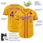 Baseball Crimson-Weißgold Authentic Custom Jersey