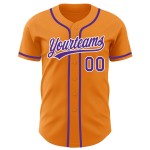 Orange Bay Baseball Trikot Custom Authentic Lila-Weiß