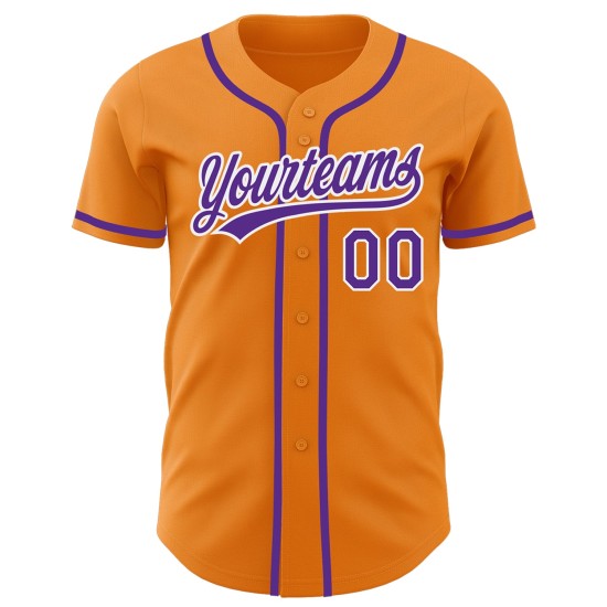 Orange Bay Baseball Trikot Custom Authentic Lila-Weiß