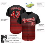 Muster Authentische 3D Design Rot-Weiß Custom Jersey Schwarz Baseball Muster Authentische 3D Design Rot-Weiß Custom Jersey Schwarz Baseball