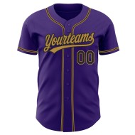 Benutzerdefinierte authentische schwarz-alt lila Jersey Baseball Gold Benutzerdefinierte authentische schwarz-alt lila Jersey Baseball Gold