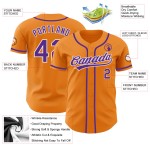 Orange Bay Baseball Trikot Custom Authentic Lila-Weiß