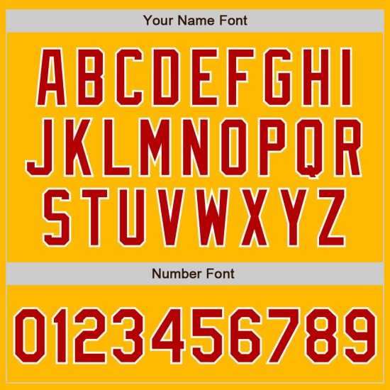 Jersey Authentic Baseball Rot-Weiß Custom Gold Jersey Authentic Baseball Rot-Weiß Custom Gold