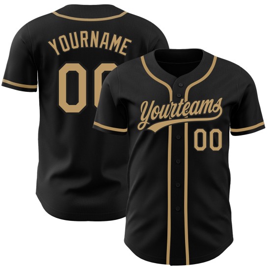 Schwarzes Baseball-Trikot, benutzerdefiniertes altes authentisches Gold Schwarzes Baseball-Trikot, benutzerdefiniertes altes authentisches Gold