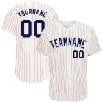 Jersey Navy Weiß Nadelstreifen Orange Custom Baseball Authentic