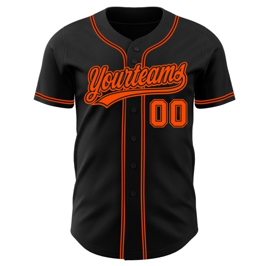 Jersey Baseball Custom Orange Authentic Schwarz Jersey Baseball Custom Orange Authentic Schwarz