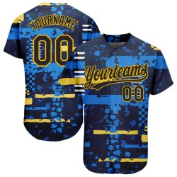 Marine-Gold Muster Design Marine authentische Jersey 3D Custom Baseball