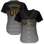Altgold-Grau Jersey Schwarz Baseball Design Benutzerdefinierte 3D Muster Authentische Schwarz Altgold-Grau Jersey Schwarz Baseball Design Benutzerdefinierte 3D Muster Authentische Schwarz