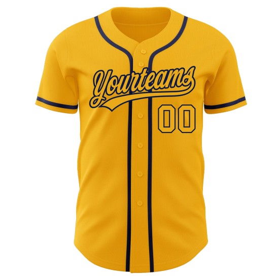 Gold Baseball Authentic Custom Gold-Navy Trikot Gold Baseball Authentic Custom Gold-Navy Trikot
