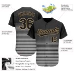 Altgold-Grau Jersey Schwarz Baseball Design Benutzerdefinierte 3D Muster Authentische Schwarz Altgold-Grau Jersey Schwarz Baseball Design Benutzerdefinierte 3D Muster Authentische Schwarz