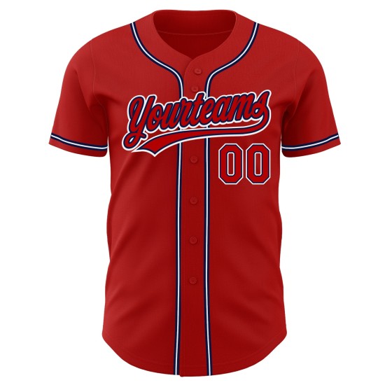 Baseball Authentic Red Custom Trikot Rot-Marineblau Baseball Authentic Red Custom Trikot Rot-Marineblau