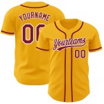 Baseball Crimson-Weißgold Authentic Custom Jersey