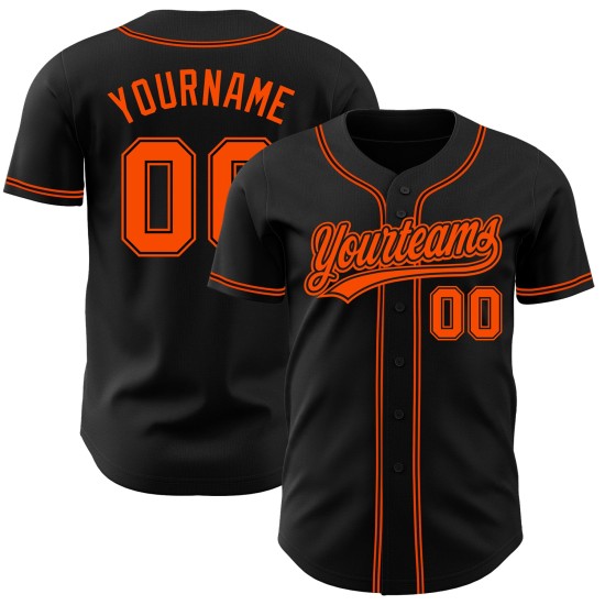 Jersey Baseball Custom Orange Authentic Schwarz Jersey Baseball Custom Orange Authentic Schwarz