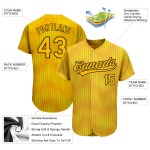 Gold-Schwarzes authentisches 3D-Trikot-Muster im goldenen Baseball-Design