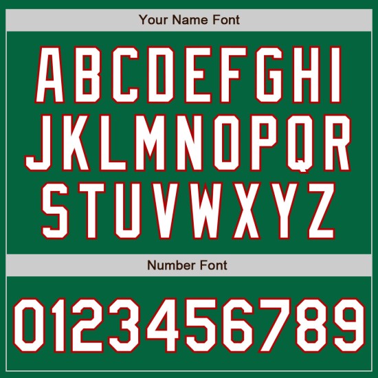 Grün Weiß-Rot Custom Baseball Trikot Authentic Kelly