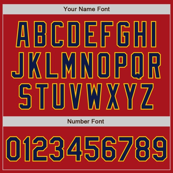 Marineblau-Gold Custom Red Authentic Baseballtrikot