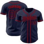 Authentisches Marineblaues Trikot Marineblau-Rot Custom Baseball Authentisches Marineblaues Trikot Marineblau-Rot Custom Baseball