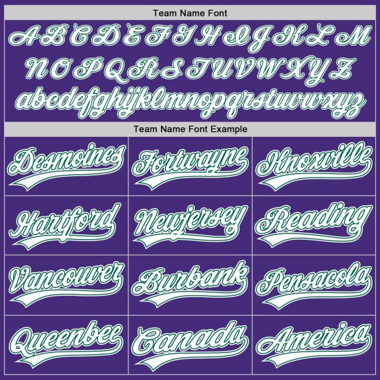 Benutzerdefiniertes White-Kelly Authentic Lila Baseballtrikot Grün