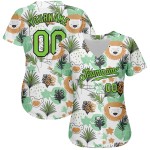 Lions Custom Neon 3D Hawaii Authentic Palm Jersey Blätter Muster Design Baseball Und Weiß Grün-Schwarz Lions Custom Neon 3D Hawaii Authentic Palm Jersey Blätter Muster Design Baseball Und Weiß Grün-Schwarz