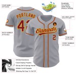 Custom Jersey Authentic Grau Purpur-Gold Baseball