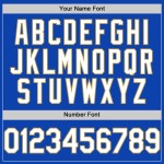 Blaues, individuelles, authentisches, weiß-altes Thunder-Trikot in Gold Blaues, individuelles, authentisches, weiß-altes Thunder-Trikot in Gold