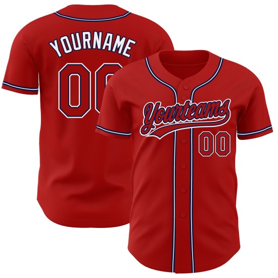 Baseball Authentic Red Custom Trikot Rot-Marineblau Baseball Authentic Red Custom Trikot Rot-Marineblau