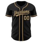 Schwarzes Baseball-Trikot, benutzerdefiniertes altes authentisches Gold Schwarzes Baseball-Trikot, benutzerdefiniertes altes authentisches Gold