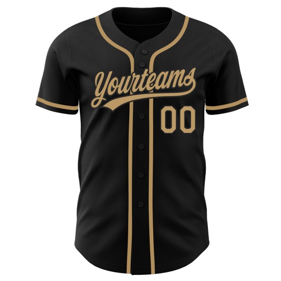 Schwarzes Baseball-Trikot, benutzerdefiniertes altes authentisches Gold Schwarzes Baseball-Trikot, benutzerdefiniertes altes authentisches Gold