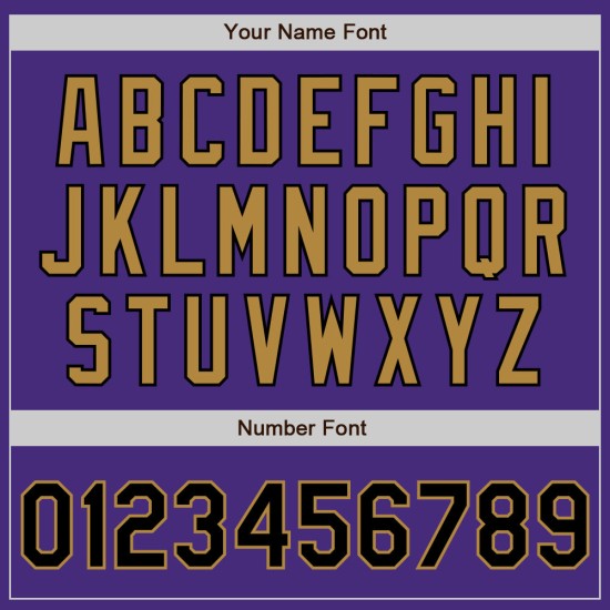 Benutzerdefinierte authentische schwarz-alt lila Jersey Baseball Gold